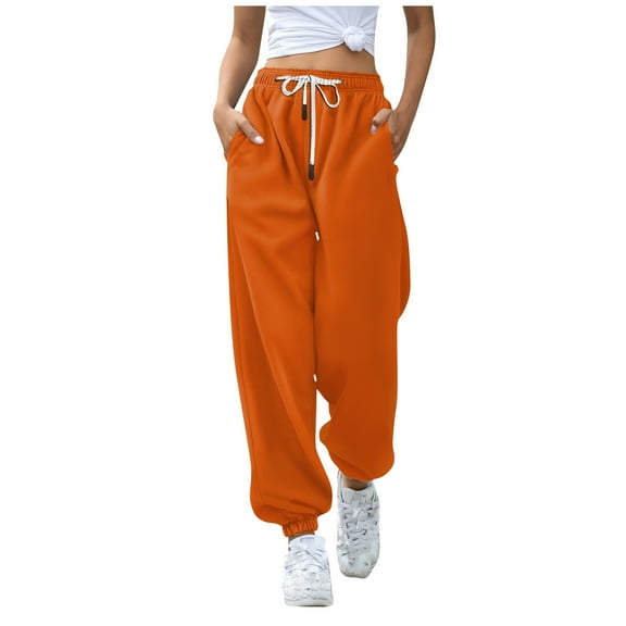 Women's Fashion Solid Colour Casual Drawstring Elastic Waist Drawstring Trousers
