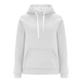 thumbnail image 1 of Women's Fashion Solid Long Sleeve Drawstring Round Neck Hooded Sweatshirt Top, 1 of 4