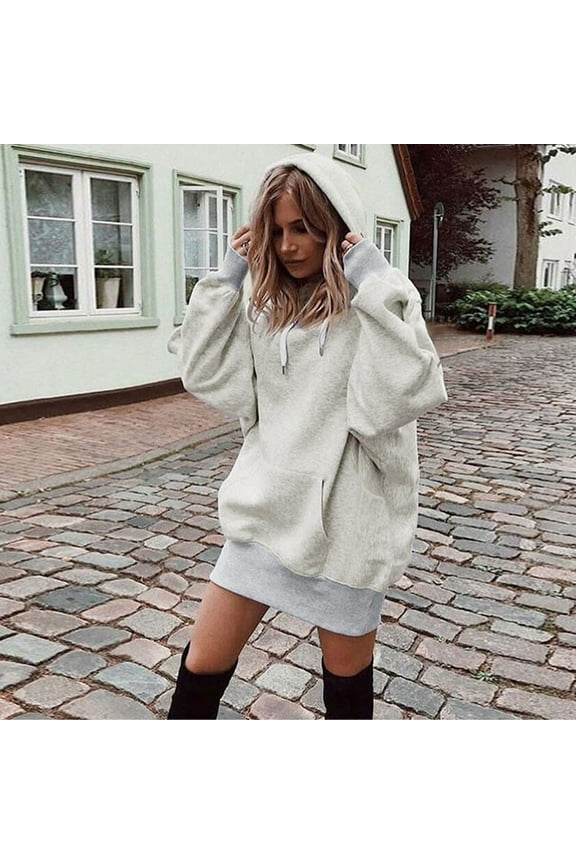 Women's Hoodies & Sweatshirts Fashion Hoody Pullover Solid Sweatshirt Clothes Stylish Women's Blouse Hoody Coat Comfortable Wearable Apparel