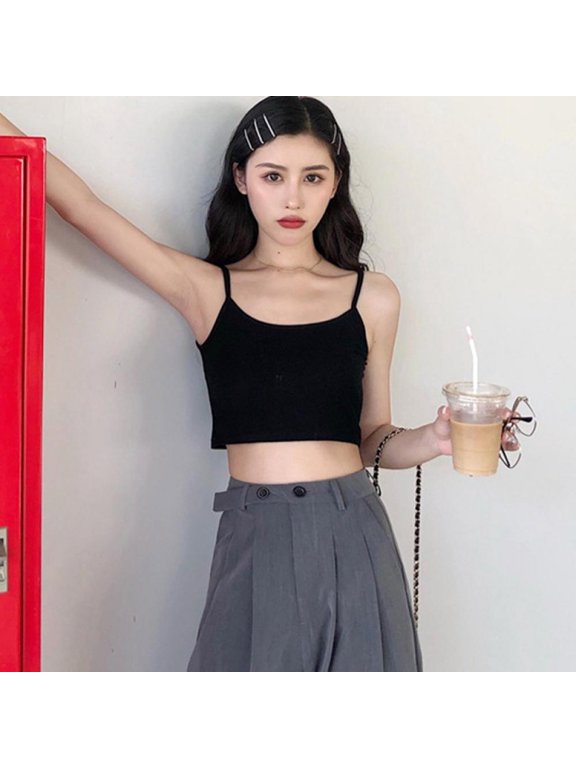 Women's Fashion Solid Sexy Exposed Slim Camisole Tops