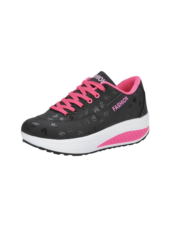 Women's Fashion Sport Breathable Platform Sneakers Casual Running Walking Shoes, Women Arch Support Walking Shoes, Comfortable Orthotic Non Slip Work Sneakers for Foot Pain Relief