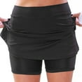 thumbnail image 1 of Women's Fashion Sports Skirts Solid Color Anti-exposure Skort Running Tennis Golf Shorts Breathable Short Dress with Pockets, 1 of 2