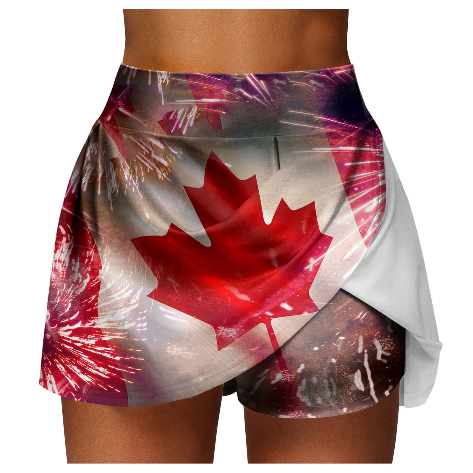 Women's Fashion Spring And Summer Canadian Printed Sports And Casual Skirt (1) Preppy Skirts