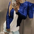 thumbnail image 1 of Women's Fashion Stand Collar Solid Color Sequin Casual Short Jacket Jacket for Fall Women Jackets for Women Work Casual Dressy Jackets Jacket Casual for Women Zipper Sleeve Jacket Womens Lightweight, 1 of 2