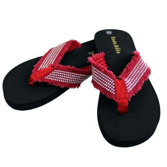 Women's Fashion Strap Casual Thongs Flat Flip Flop Light Weight Sparkling Sandal Flip Flops Slipper