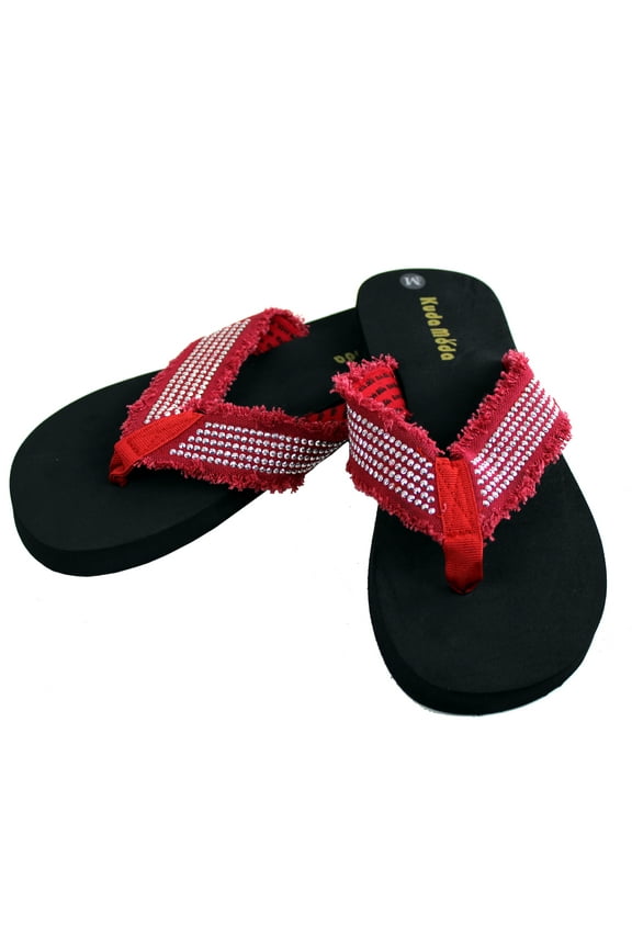 Women's Fashion Strap Casual Thongs Flat Flip Flop Light Weight Sparkling Sandal Flip Flops Slipper