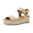thumbnail image 1 of Women's Fashion Straw Shoes Platform Open Toe Anti-Slip Temperament Wedge Sand, 1 of 4