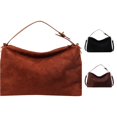 thumbnail image 1 of Women's Fashion Suede Zipper Shoulder Bag Temperament Solid Color Handbag, 1 of 6