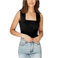 thumbnail image 1 of Women's Fashion Summer Square Neck Sleeveless Solid Casual Tank Top Blouse Sexy Fall Spaghetti Strap Tank Tops Summer Going Out Halter Crop Tunic T-shirts Y2k Workout Cropped Tees Plus Size Dress, 1 of 8