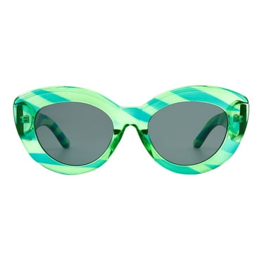 Women's Fashion Sunglasses Oversized Oval Butterfly Frame UV400 Green