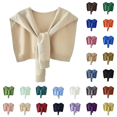 thumbnail image 1 of Women's Fashion Sweater Knitted Knotted Shawl Wraps Cape Tops Blouses (Beige), 1 of 9