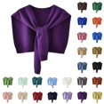 thumbnail image 1 of Women's Fashion Sweater Knitted Knotted Shawl Wraps Cape Tops Blouses (Purple), 1 of 9