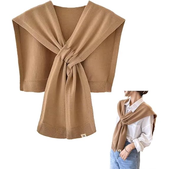 Women's Fashion Sweater Knitted Shawl Knitted Knotted Shawls Khaki Sweater Shawl Air-Conditioned Room Shawl