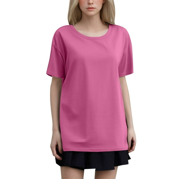 Women's Fashion T-Shirt Round Neck Short Sleeve Comfortable Soft Breathable Casual Top for Everyday Wear Stylish Basic Tee