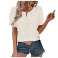 thumbnail image 1 of Women's Fashion T-Shirts Elegant Puff Sleeve Blouse Stylish Casual Top Comfortable Soft Fabric Trendy Feminine Design, 1 of 2