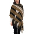 thumbnail image 1 of Women's Fashion Tassel Scarf, Abstract Tonal Lines Long Shawl, Lightweight and Warm, 1 of 9