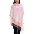 thumbnail image 1 of Women's Fashion Tassel Scarf, Pink Watercolor Heart Long Shawl, Lightweight and Warm, 1 of 9