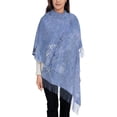 thumbnail image 1 of Women's Fashion Tassel Scarf, Retro Blue Dream Long Shawl, Lightweight and Warm, 1 of 9