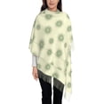 thumbnail image 1 of Women's Fashion Tassel Scarf, Yellow Abstract Circles Long Shawl, Lightweight and Warm, 1 of 9
