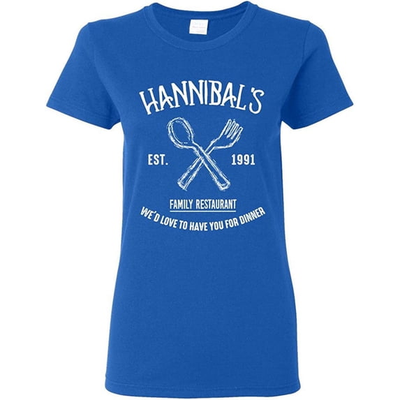 Ladies Hannibals Family Restaurant Love to Have You for Dinner DT T-Shirt Tee