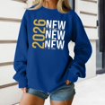 thumbnail image 1 of Women's Fashion Top New Year 2026 Printed Pullover Sweatshirt Holiday Design for Women Casual Celebration Streetwear Top,Dark Blue,2XL, 1 of 6