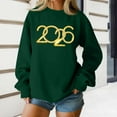 thumbnail image 1 of Women's Fashion Top New Year 2026 Printed Pullover Sweatshirt Holiday Design for Women Casual Celebration Streetwear Top,Green,2XL, 1 of 6