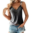 thumbnail image 1 of Women's Fashion Tops Sexy Lace Trim Tank Summer Chain Spaghetti Strap Shirt Hollow Out Crochet Sleeveless Camisole Trendy Classic Yoga Office Basic Dressy Clothes Dress Casual Holiday Tunic Basic Top, 1 of 6