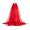 thumbnail image 1 of Women's Fashion Tulle Maxi Skirt Solid Color Full Length Elegant Flowy Elastic High Waist Drawstring Mesh Long Skirts, 1 of 4