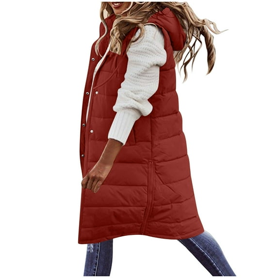 Women's Fashion Vest Hooded Sleeveless Gilet Lightweight Comfortable Outerwear Casual Winter Coat Jacket Stylish Warm