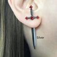 thumbnail image 1 of Women's Fashion Vintage Crystal Diamond Gothic Dagger Earrings, 1 of 2