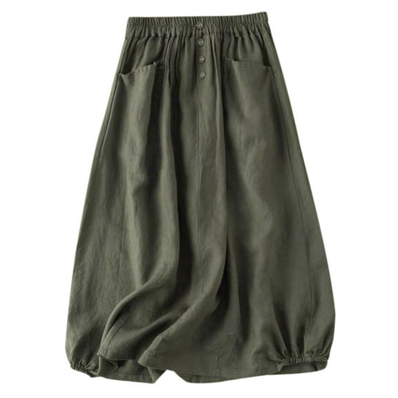 Women's Fashion Vintage Linen Mid Length High Waisted A Line Skirt Poodle Skirts for Girls Striped Bed Skirt Floor Length Skirt Skirt Lingerie for Women Women Ruched Ruffle Skirt Pencil Skirts for