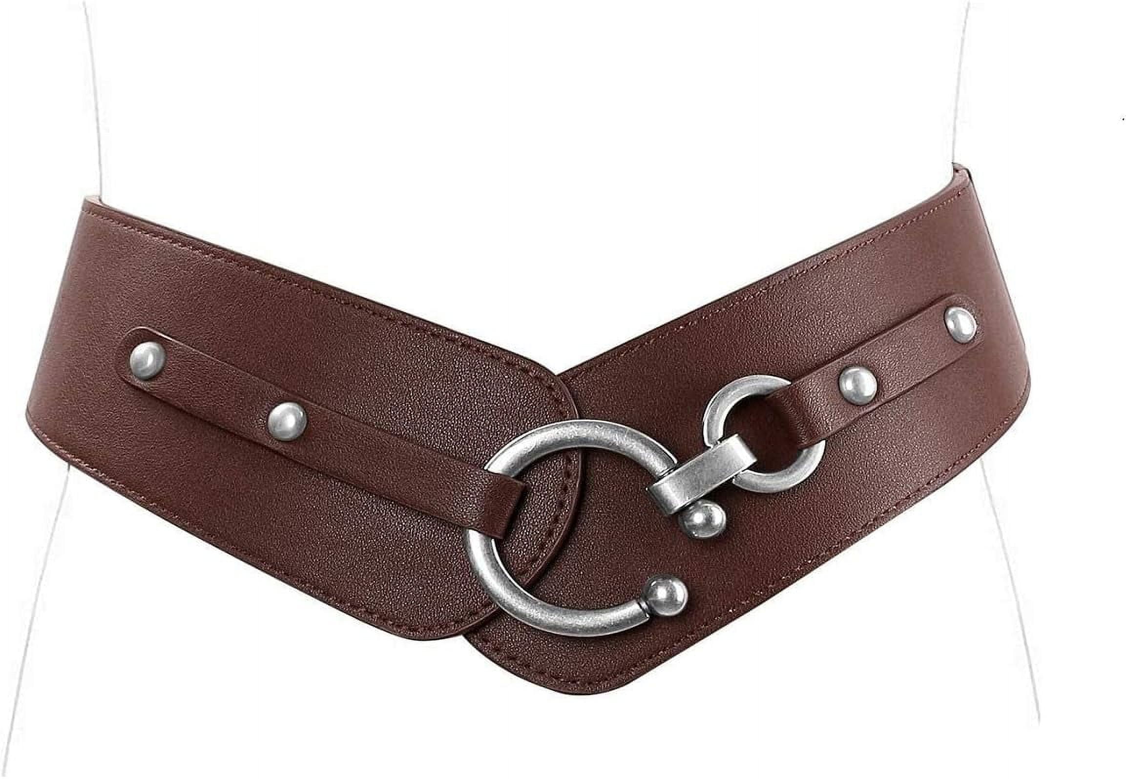 3728 Women Vintage Wide Elastic Thick Stretch Belt With Interlock Buckle Women main image 2