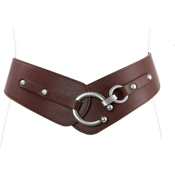Women's Fashion Vintage Wide Elastic Stretch Waist Belt With Interlock Buckle Halloween Belt