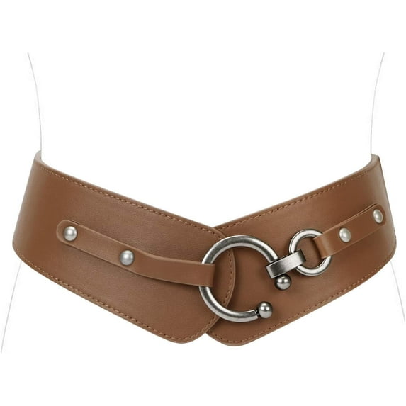 Women's Fashion Vintage Wide Elastic Stretch Waist Belt With Interlock Buckle Halloween Belt