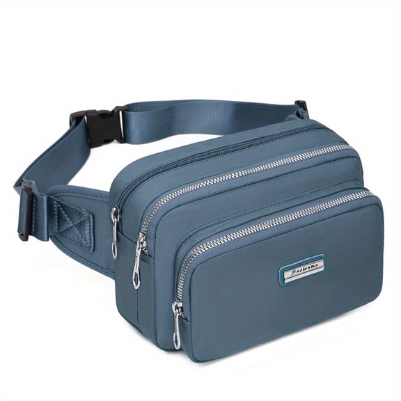 Women's Fashion Waist Pack Solid Color Small Zipper Waist Pack Casual Style Suitable for Travel and Outdoor Activities Adjustable Shoulder Strap