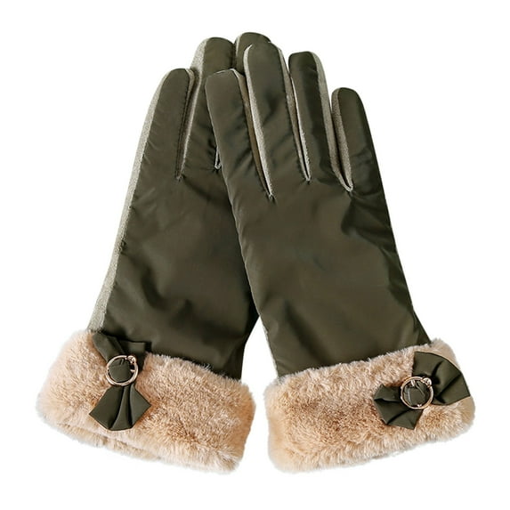 Women's Fashion Warm Touchscreen Gloves Cute Bow Non-Slip Riding Driving Gloves Multicolor One Size