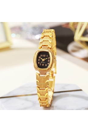 Women's Fashion Watch Golden Wine Barrel Shape Student Quartz Watch