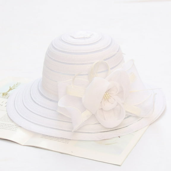 Women's Fashion Wide Brim Sun Hat With Lace Flower Detail Foldable Beach Cap Summer Outdoor Hat Gravedigger Hat Hats for Men Women Summer Hats Exploring Hat Hat Visor Boys Beach Hat Dominoes Visor