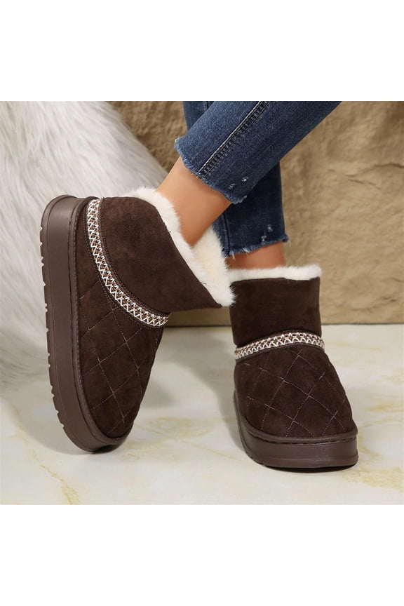 Women's Fashion Winter Boots - Cozy Fleece Lined with Thick Traction Sole
