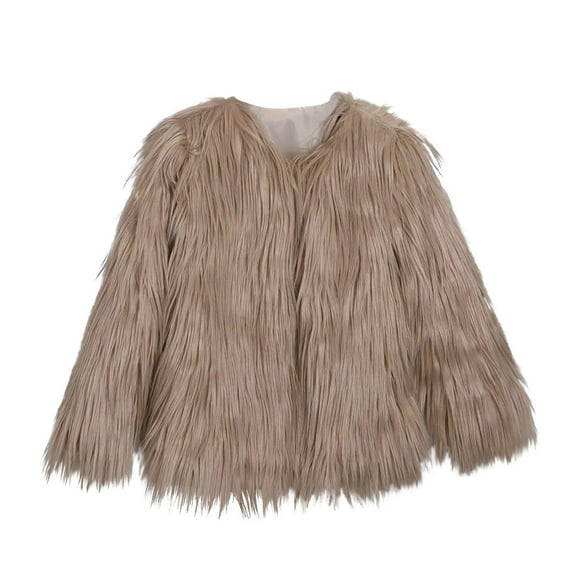 Women's Fashion Winter Coat Sherpa Fleece Faux Fur Shearling Oversized Trendy Jackets Warm Outerwear Khaki L