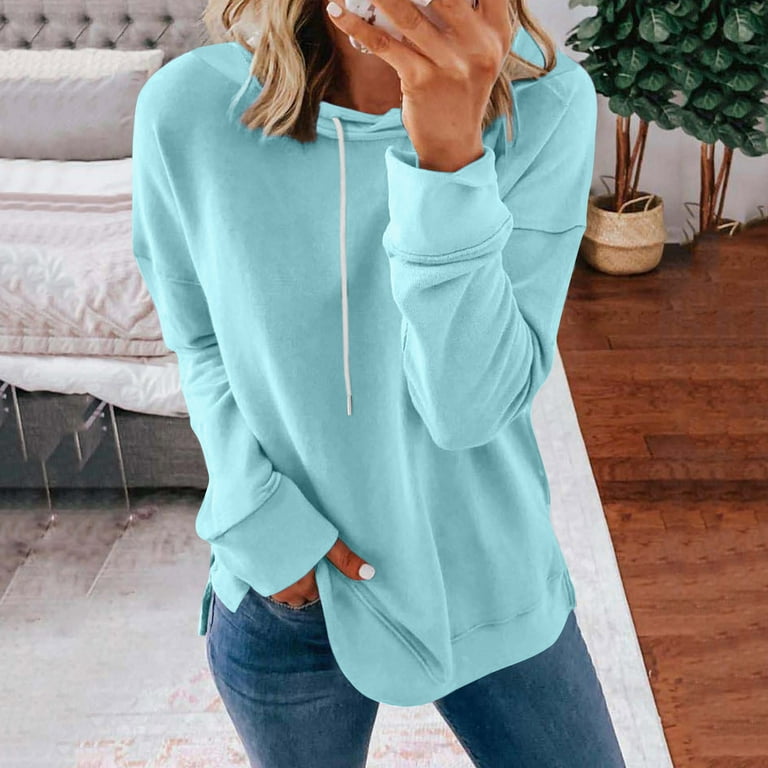Women's Fashion Women Casual Comfortable Loose Crew Neck Hooded
