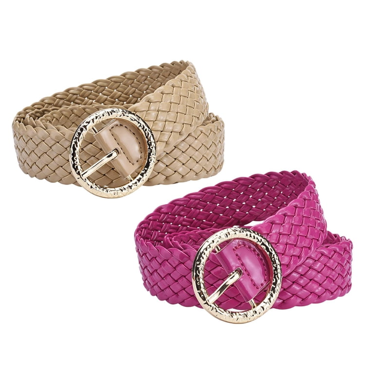 beige belts for dresses Women's Fashion Woven Glitter Braided Belt Faux Leather Belts Jeans Pants, 106 cm, & Hot Pink 1Pack and it is the Buy_With_Prime B Darlin Juniors' Glitter Shoe Size:Size 11 Regular Male