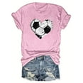 thumbnail image 1 of Women's Fashion Y2K Tops Dressy Casual Basic Tees for Sports Summer Clothes for Teen Girls Round Neck Blouse Short Sleeve Tunic Tops Loose Fit Flowy Baseball Graphic Tops Vintage Pink T Shirts XXL, 1 of 4