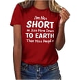 thumbnail image 1 of Women's Fashion Y2K Tops Dressy Casual Funny Letter Print Tees Comfy Casual Shirts Short Sleeve Tunic Tops Loose Fit Flowy Round Neck Blouse Vintage Summer Clothes for Teen Girls Red T Shirts XXL, 1 of 8