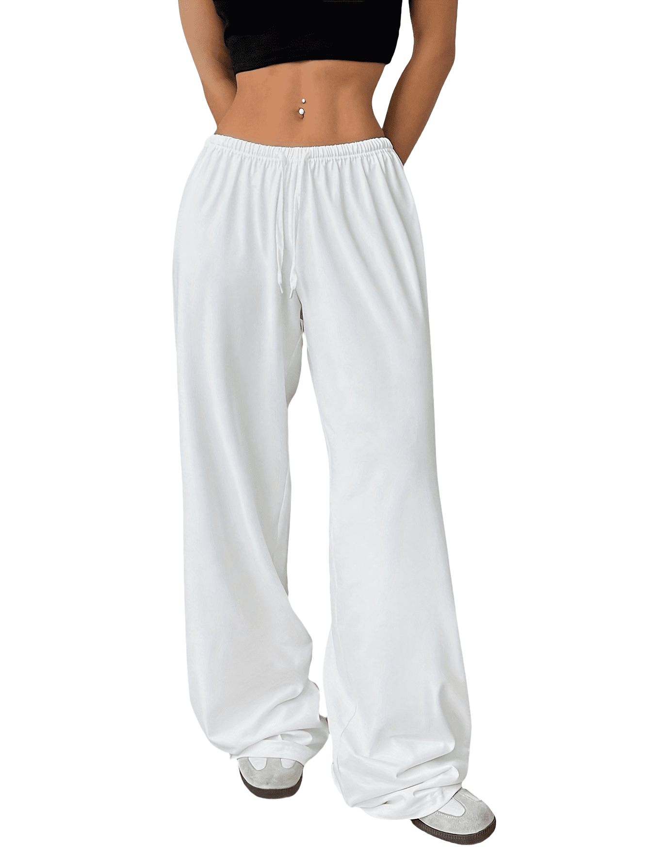 Women's Fashion pure color soft comfortable knitted baggy pants