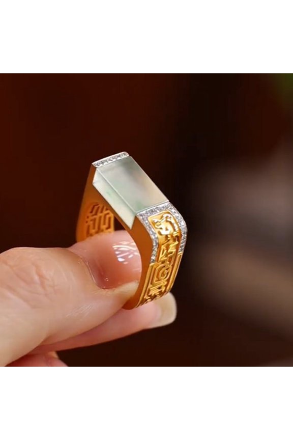 Women's Fashionable All-match Retro Jasper Ring