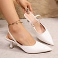 thumbnail image 1 of Women's Fashionable And Casual Solid Color Pointed Toe Heels Versatile High Heels Shoes Comfortable Dress Shoes Senior Front Women's Gifts, 1 of 9