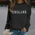thumbnail image 1 of Women's Fashionable British Style Letter Printed Round Neck Long Sleeved Casual Sports Sweatshirt (1) Hoodie Active Distressed Sweatshirt Women Half Zip Sweatshirt Women Junior Sweatshirts Plain Going, 1 of 3