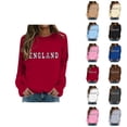 thumbnail image 1 of Women's Fashionable British Style Letter Printed Round Neck Long Sleeved Casual Sports Sweatshirt (1) Mens Black Hoodie, 1 of 4