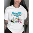 thumbnail image 1 of Women's Fashionable Cartoon Jetsons Print Short Sleeve T-Shirt, Comfortable Round Neck Casual Knit Cotton Tee for All Seasons, 1 of 6